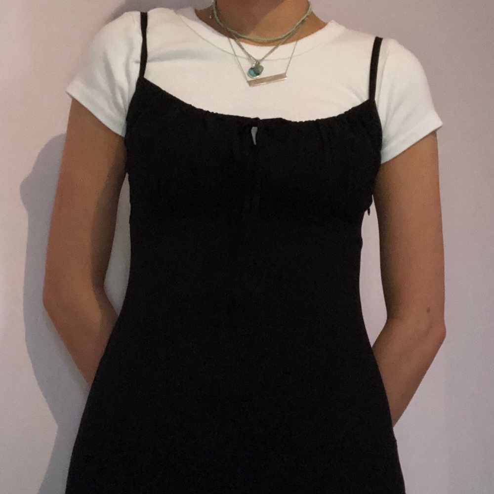 Brandy Melville Black Tie Up Dress